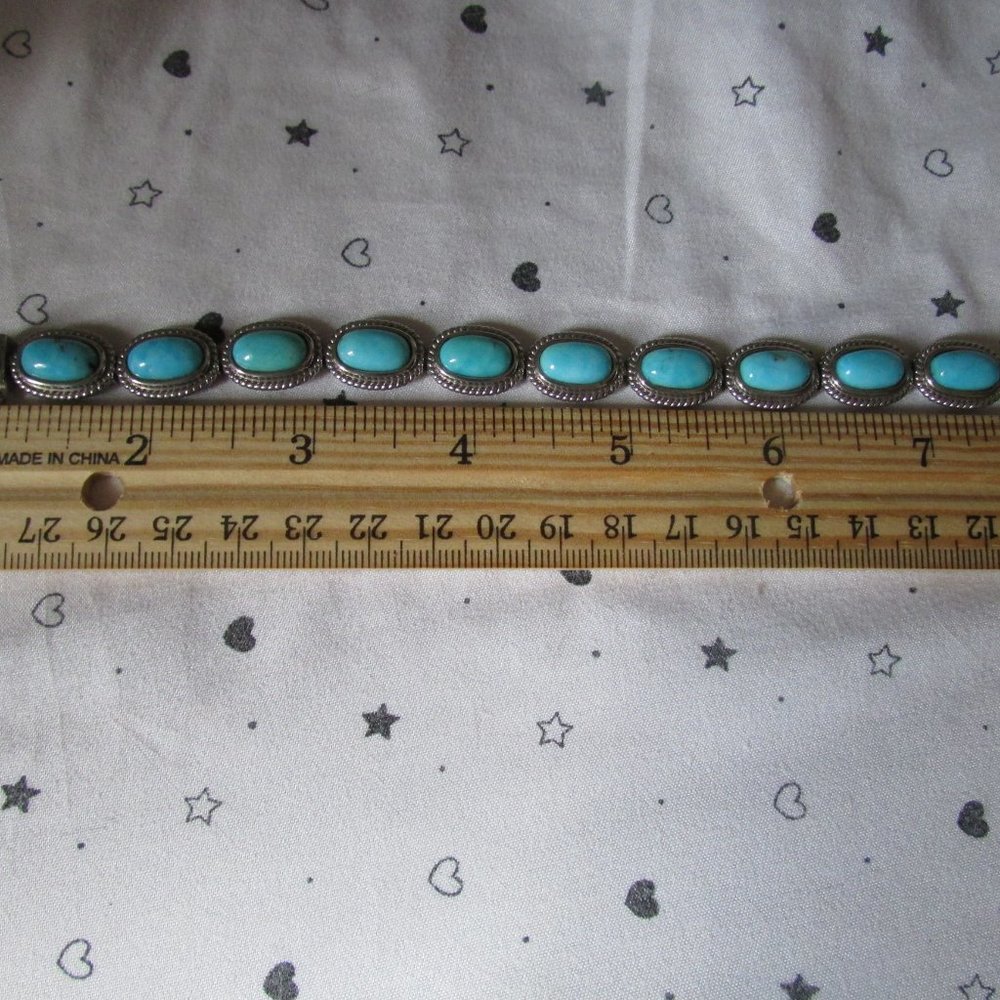 Blue turquoise line Bracelet - Picture 3 of 8